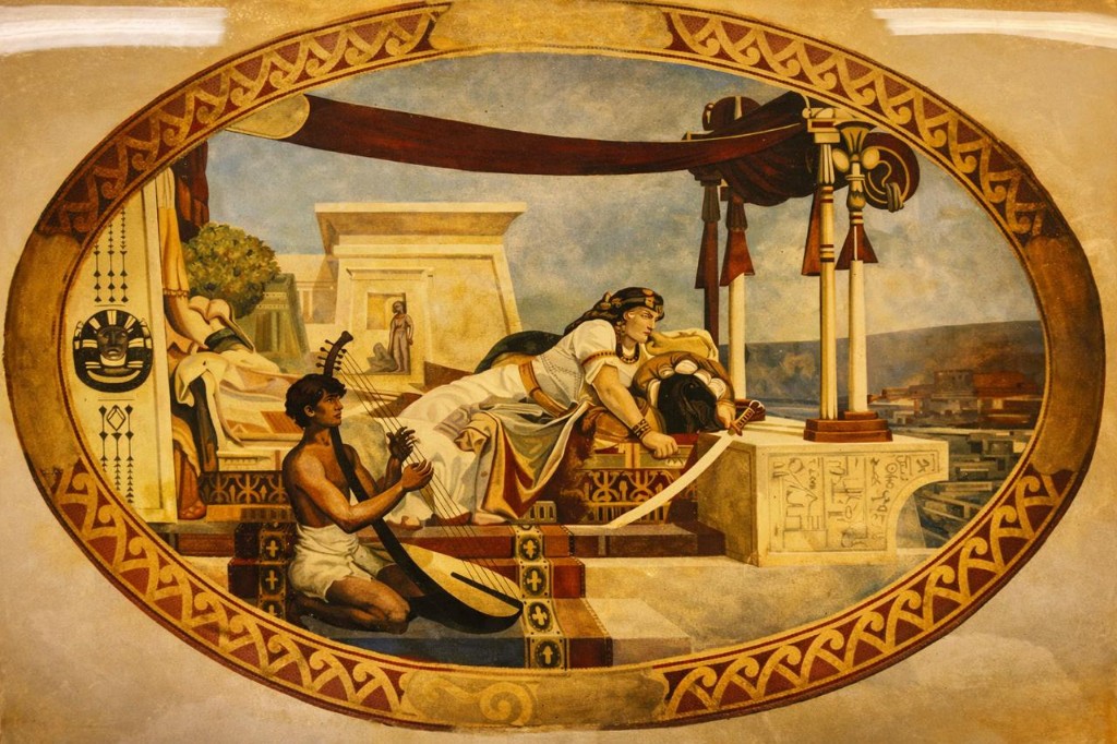 Color rendering of the Cleopatra ceiling mural