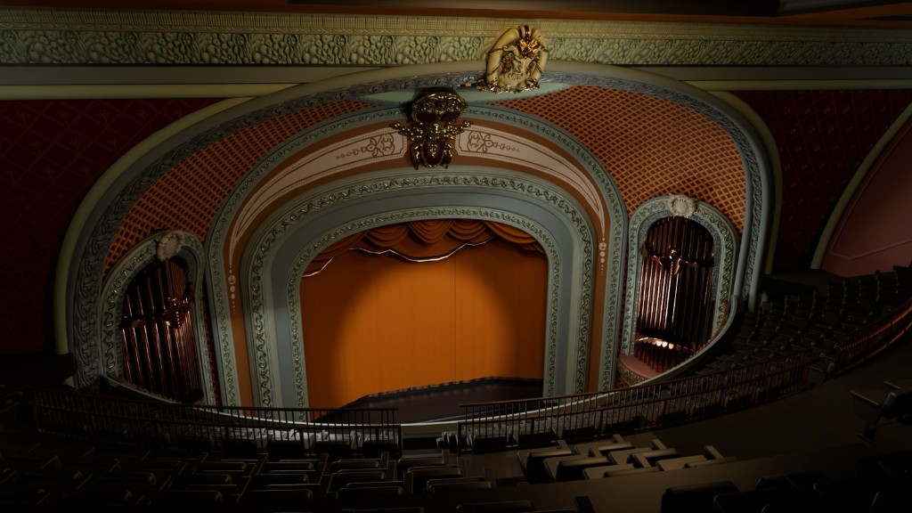 Full imagined proscenium in the Byzantine color palette